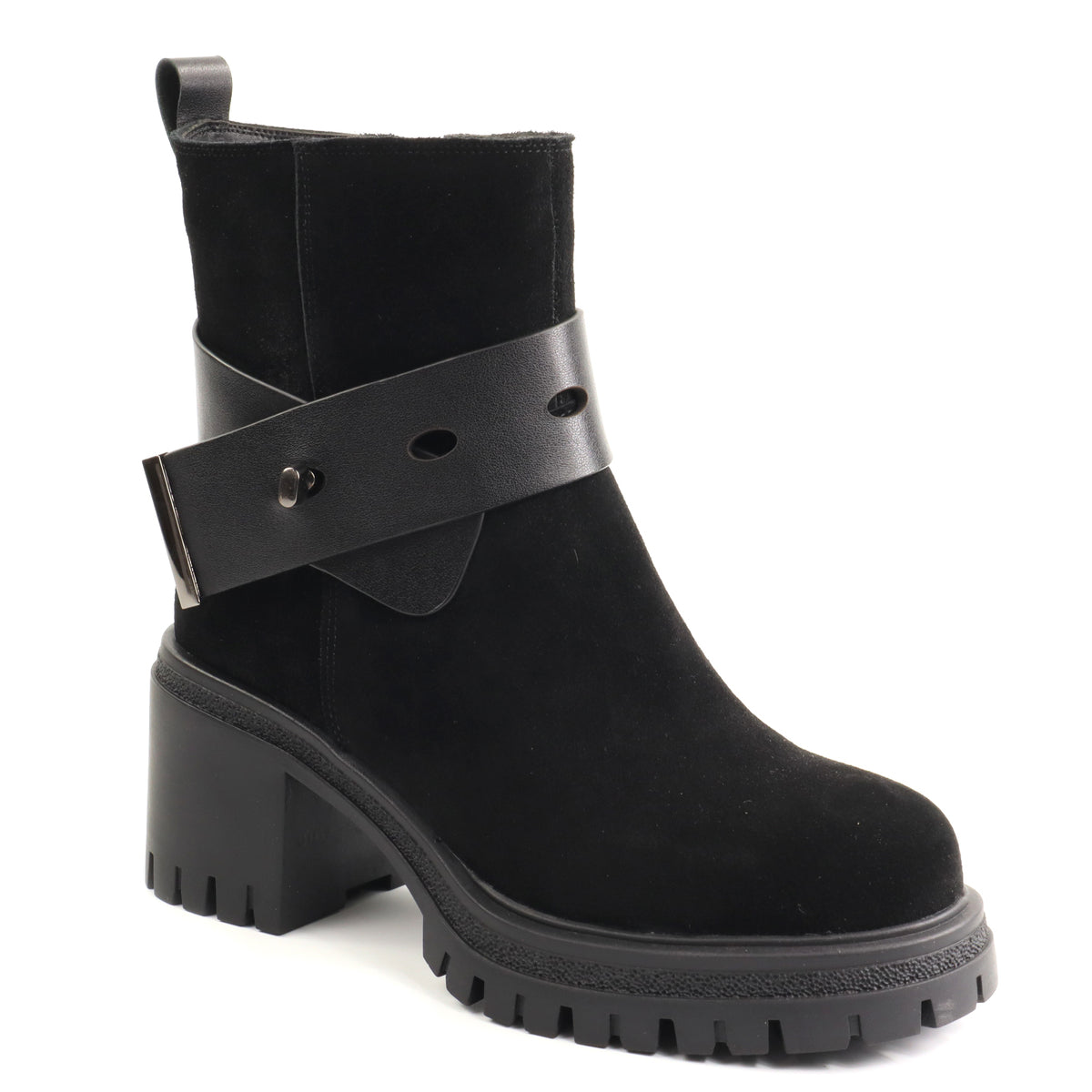 Feeling Ghete dama piele naturala ZPH170 Q2831 4 negru velur ID5761-NGV