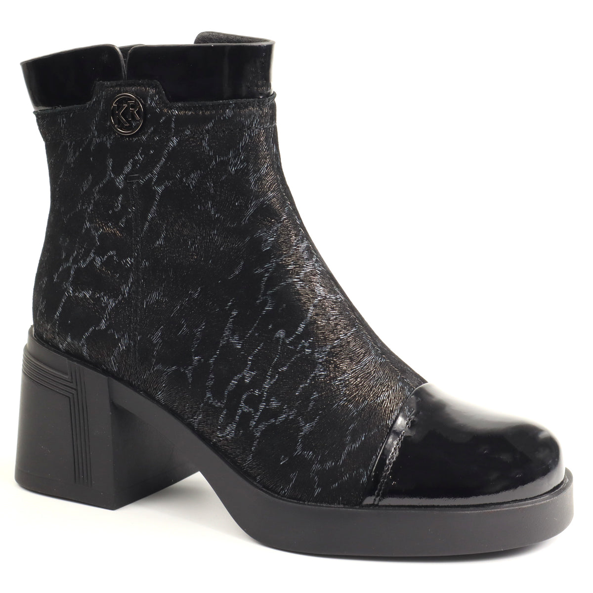 Karisma Ghete dama piele naturala 1DL90020B O7 I negru print ID5770-NGPR