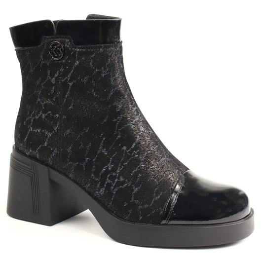 Karisma Ghete dama piele naturala 1DL90020B O7 I negru print ID5770-NGPR