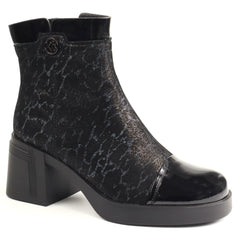 Karisma Ghete dama piele naturala 1DL90020B O7 I negru print ID5770-NGPR