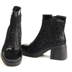 Karisma Ghete dama piele naturala 1DL90020B O7 I negru print ID5770-NGPR