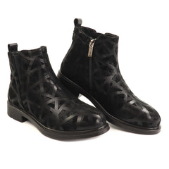 Pass Collection Ghete dama piele naturala 1M590017A O7 I negru print ID5779-NGPR