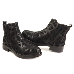 Pass Collection Ghete dama piele naturala 1M590017A O7 I negru print ID5779-NGPR