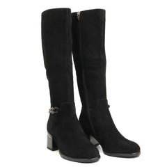 Fiore Fino Cizme dama piele naturala 2709039 negru velur ID5781-NGV