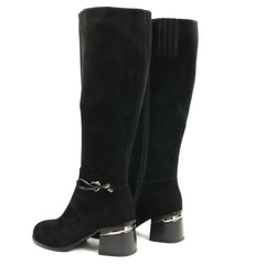 Fiore Fino Cizme dama piele naturala 2709039 negru velur ID5781-NGV