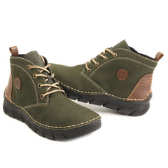 Rieker Ghete dama piele naturala si piele ecologica 55036 54 verde nubuk ID5788-VRDN