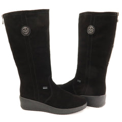 Rieker Cizme dama piele naturala Y4470 00 negru velur ID5790-NGV