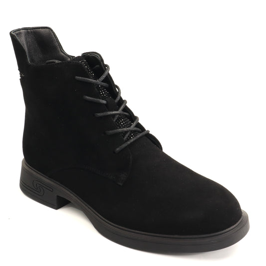 Pass Collection Ghete dama piele naturala W1W170007B 01 I negru velur ID5799-NGV