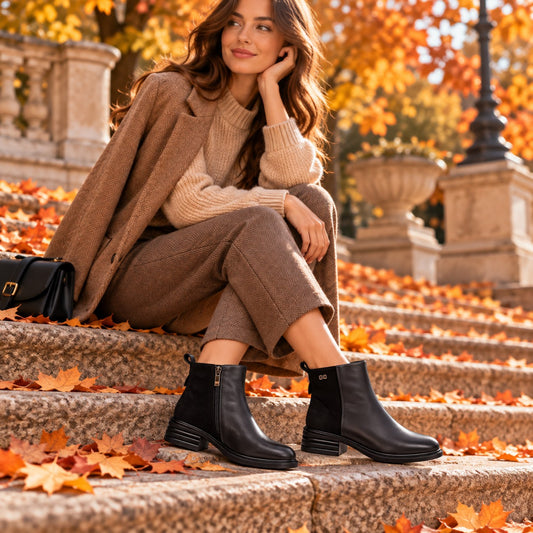 Anna Viotti Ghete dama piele naturala D111 26AW26 2 negru ID5806-NG