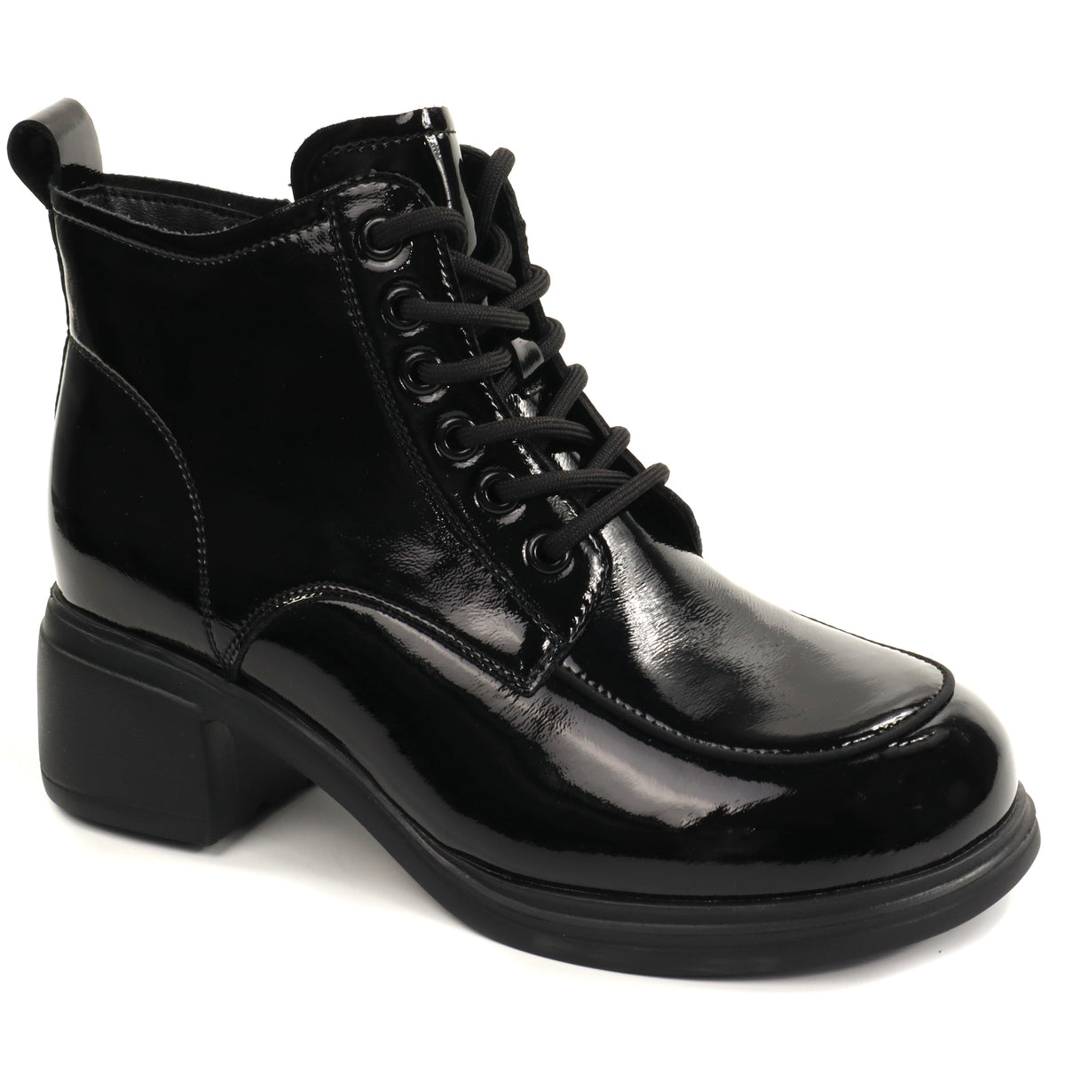 Anna Viotti Ghete dama piele naturala D111 5F88601 751 negru lac ID5809-NGL