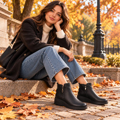 Anna Viotti Ghete dama piele naturala D111 E29602 1 negru ID5812-NG