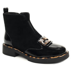 Epica Ghete dama piele naturala 3A206 M121B G575A O7 I negru print ID5828-NGPR
