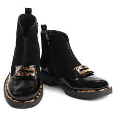 Epica Ghete dama piele naturala 3A206 M121B G575A O7 I negru print ID5828-NGPR