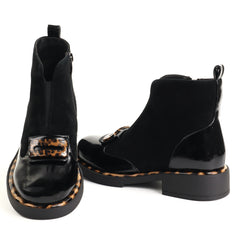 Epica Ghete dama piele naturala 3A206 M121B G575A O7 I negru print ID5828-NGPR