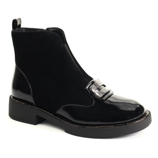 Epica Ghete dama piele naturala 3A206 M121B T139A 01 I negru velur ID5829-NGV