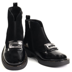 Epica Ghete dama piele naturala 3A206 M121B T139A 01 I negru velur ID5829-NGV