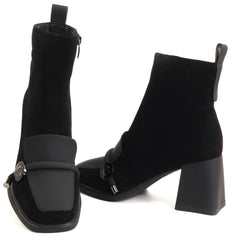 Epica Ghete dama piele naturala 3V1216 S605 G5 01 I negru velur ID5831-NGV