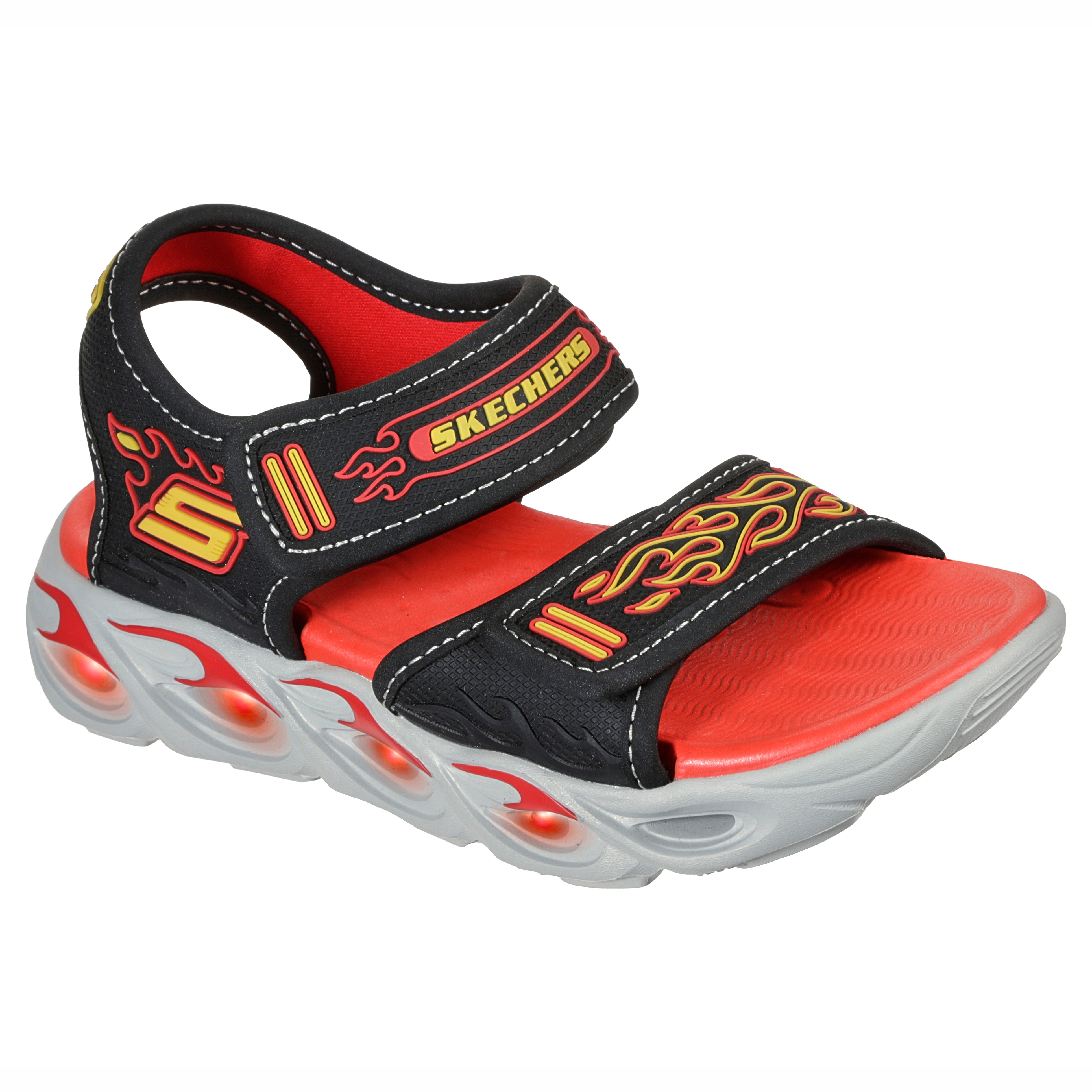 Skechers Sandale copii baieti THERMO SPLASH HEAT FLO 400109L BLACK/RED ICB0056-BKRD