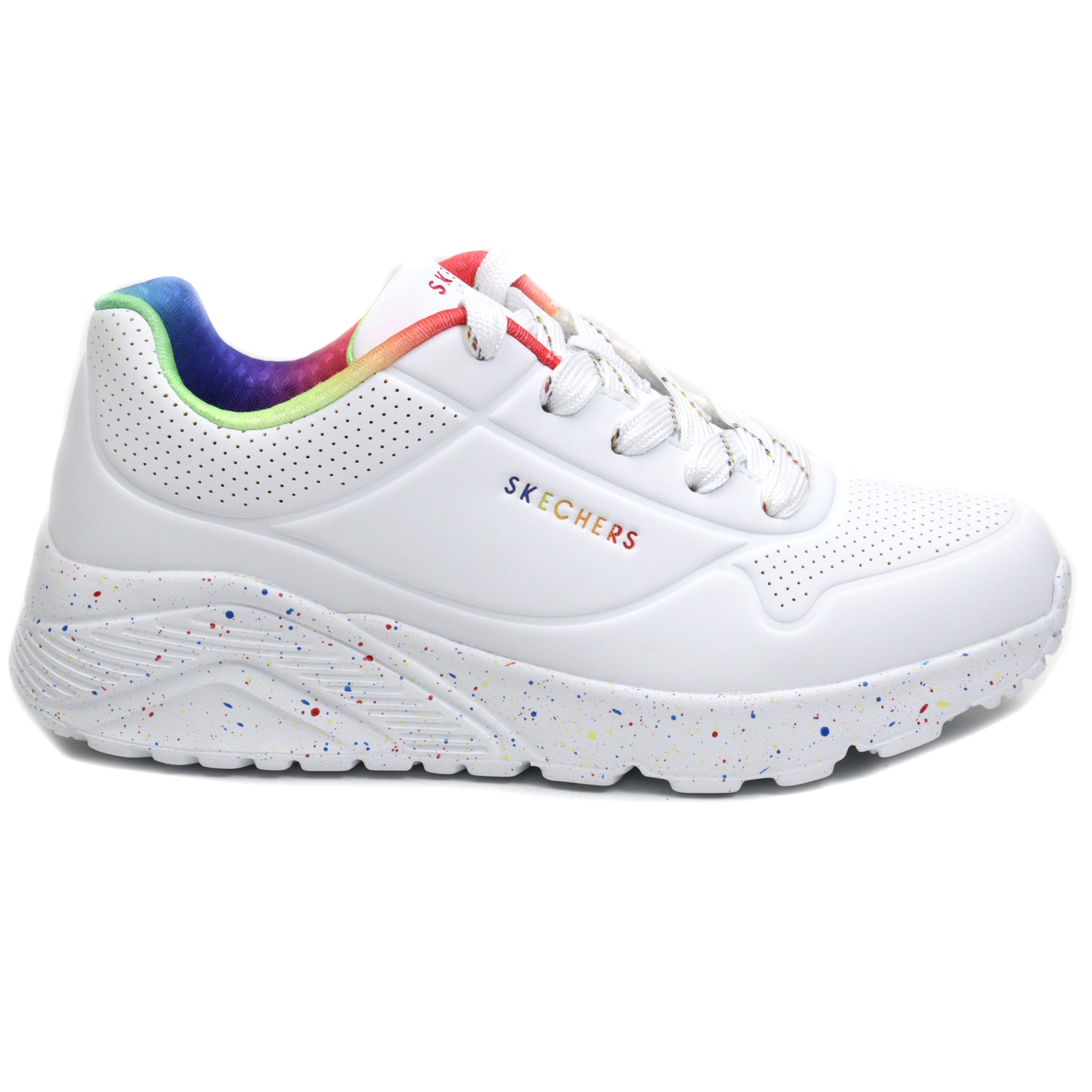 Skechers Pantofi copii fete sport Uno Lite 310456L WHITE/MULTICOLOR ICF0074-WMLT
