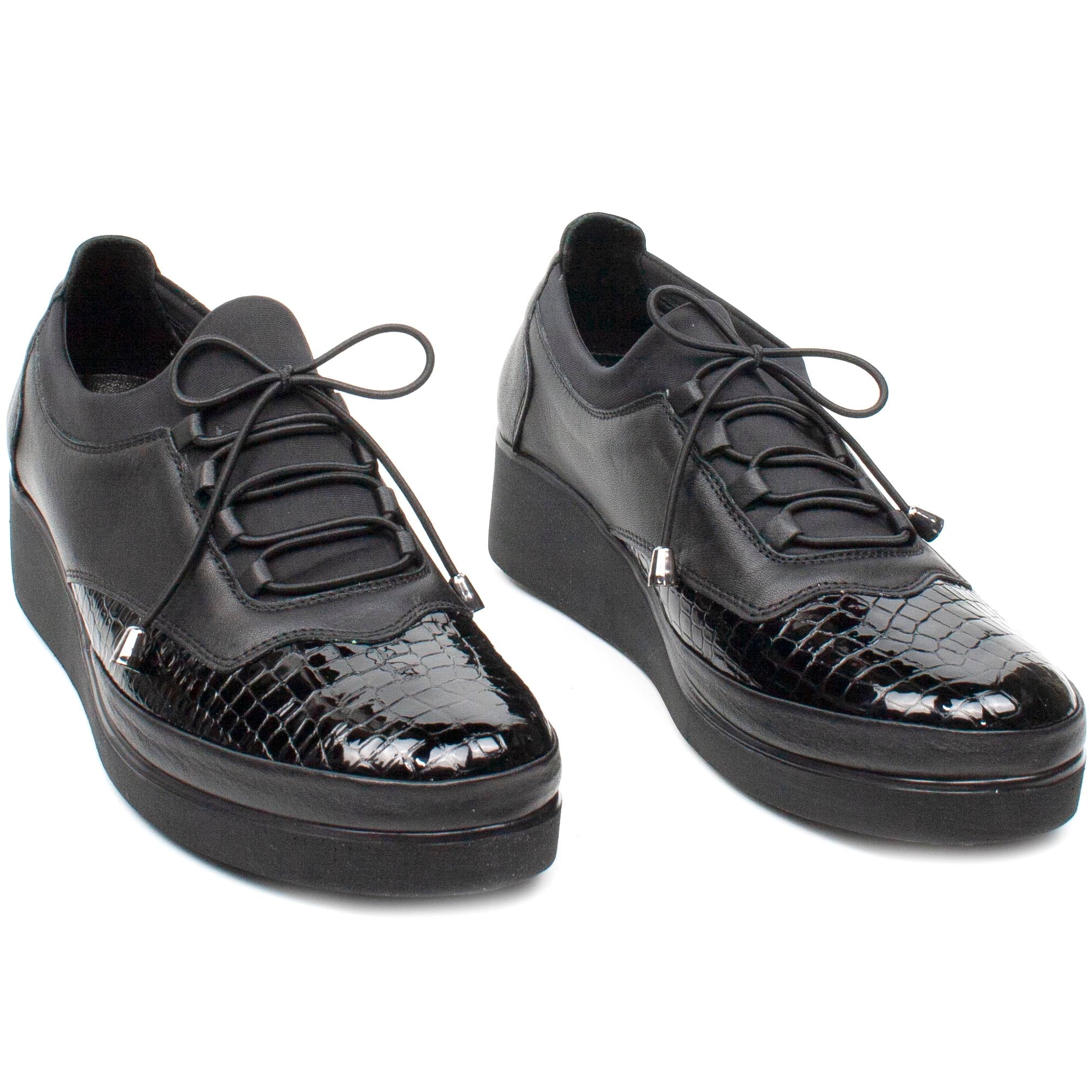 Caspian Pantofi dama 84 negru lac ID1628-NGL