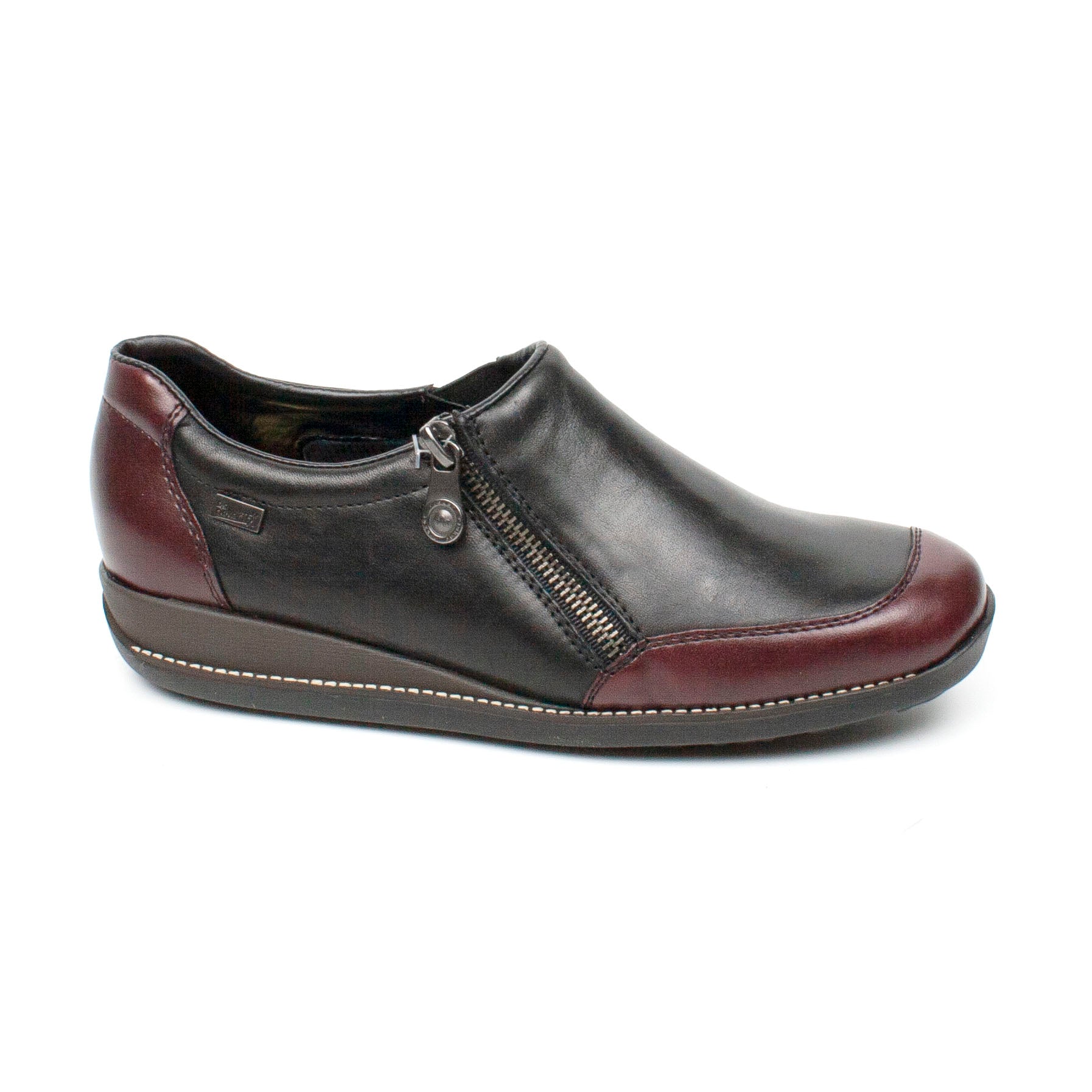 Rieker pantofi dama bordo negru ID2364-NG