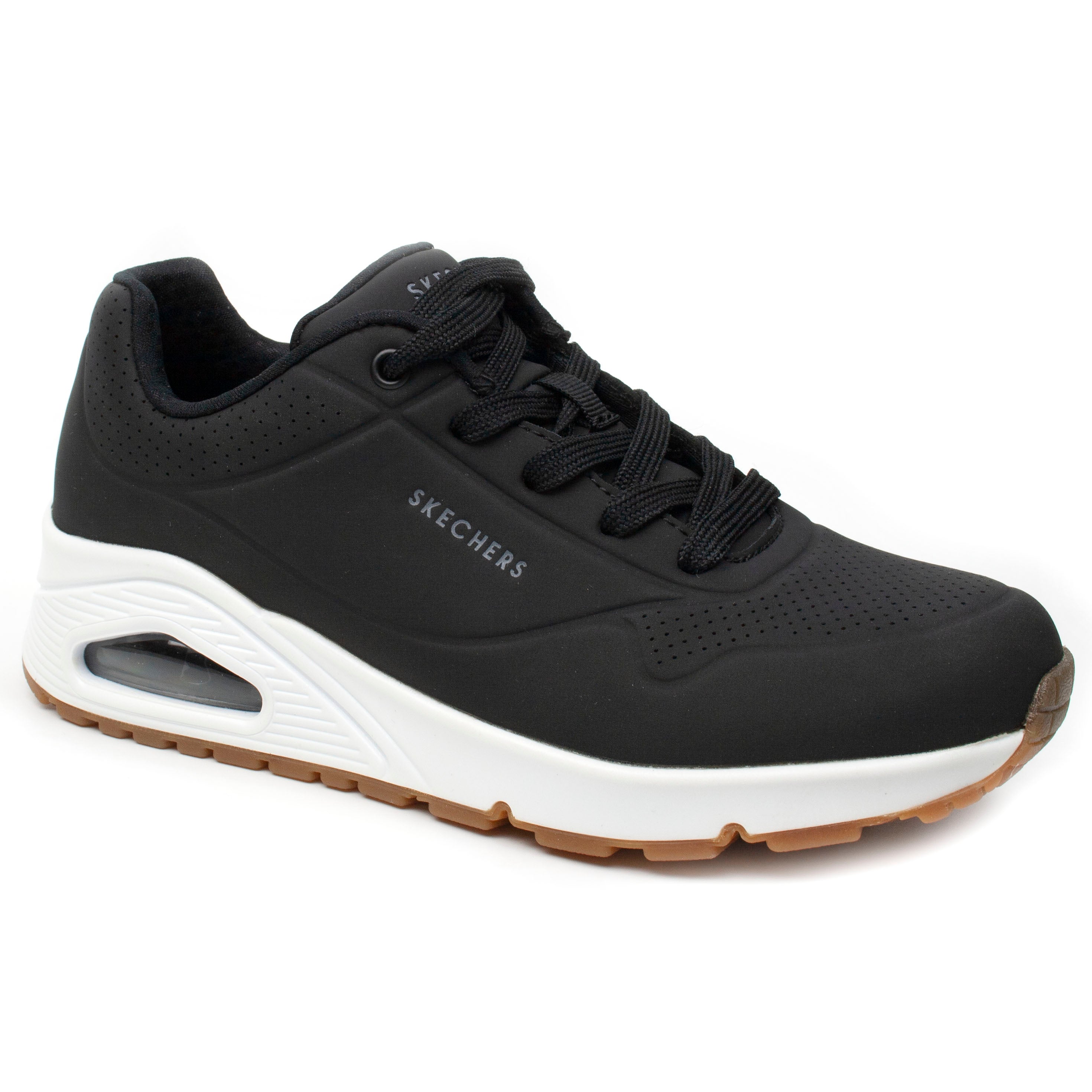 Skechers Pantofi dama sport 73690 negru cu talpa alba negru ID2403-NG