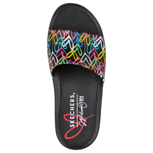 Skechers Papuci dama CALI GEAR CHARM TRUST LOVE 111327 BLACK/MULTICOLOR ID3499-BKMT