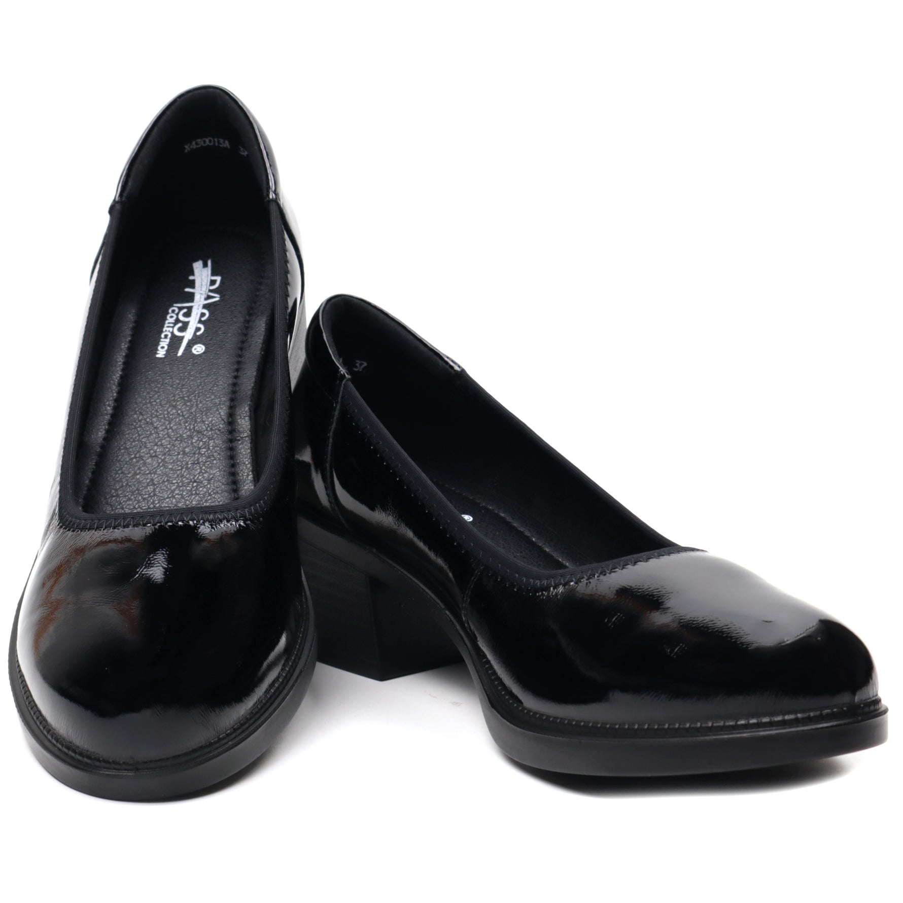 Pass Collection Pantofi dama  X4X430013A 01 negru lac ID3591-NGL
