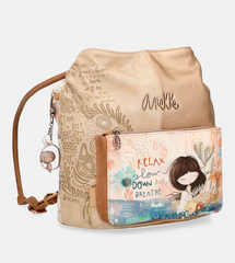 Anekke rucsac dama bej metalizat cu fetita 34705 172 MD2352
