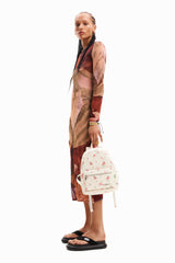 Desigual Rucsac dama crem cu flori 24SAKP15 MD3469
